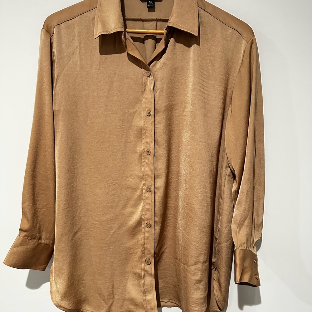 Banana Republic Tan Satin-Look Blouse